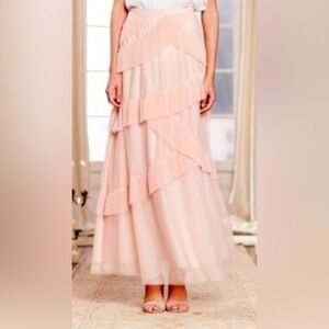 LC Lauren Conrad Tulle Ruffle Maxi Skirt 2